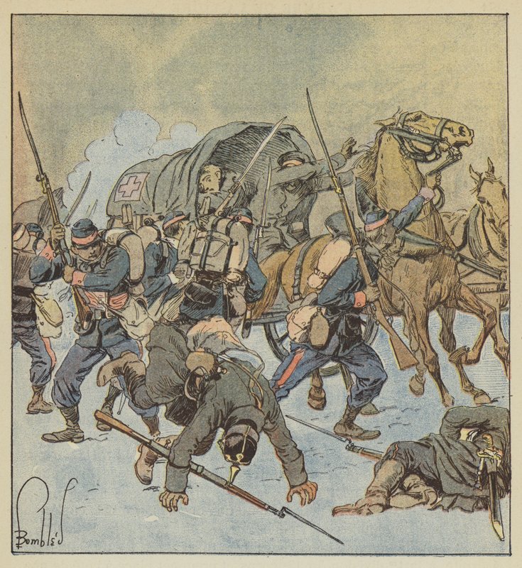 Tilfangetagelse af en preussisk ambulance af et selskab den 43. marts af after Louis Charles Bombled