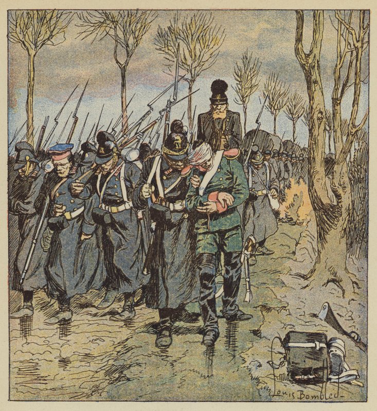 Tyskernes tilbagetog af after Louis Charles Bombled