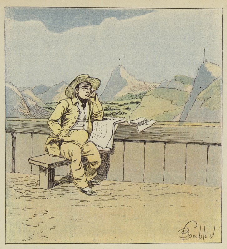 kejserens ærbødighed ved at læse de engelske aviser af after Louis Charles Bombled