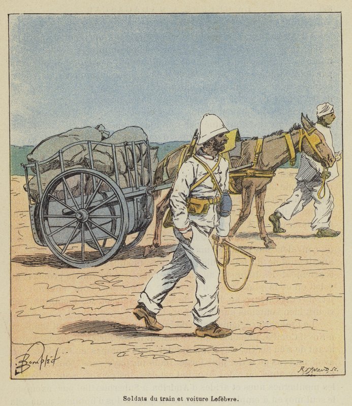 Lefebvre tog- og bilsoldater af after Louis Charles Bombled