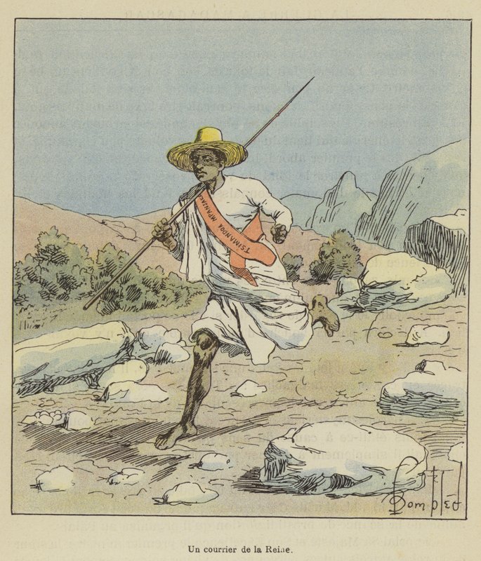 En kurer fra Dronningen af after Louis Charles Bombled