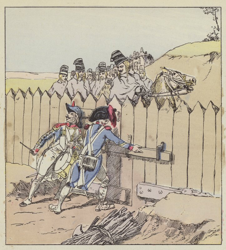 En sergent fra Saint-Georges garnison genkender de østrigske husarer på deres nye frakker af after Louis Charles Bombled