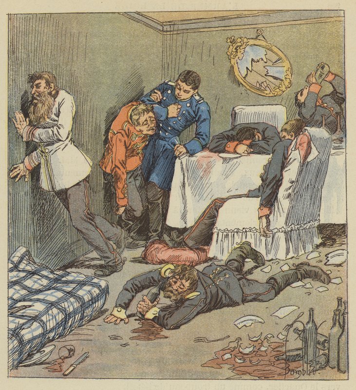 Et værelse reserveret på Hotel de France af after Louis Charles Bombled