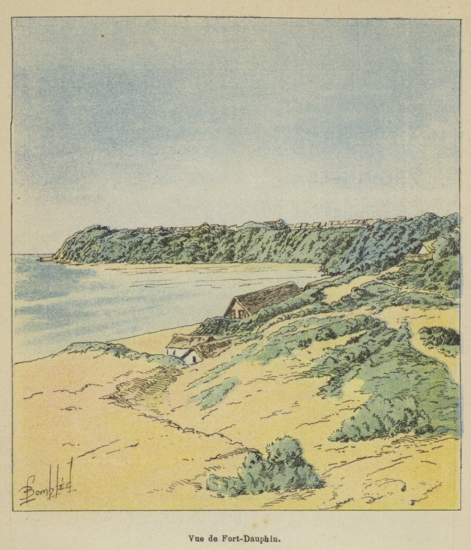 Udsigt over Fort-Dauphin af after Louis Charles Bombled