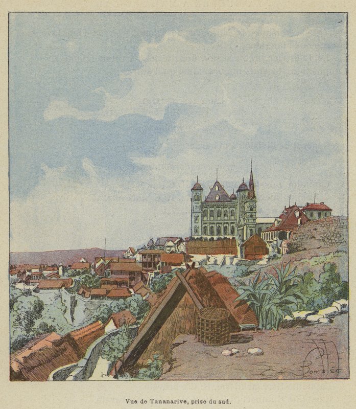 Udsigt over Antananarivo, taget fra syd af after Louis Charles Bombled