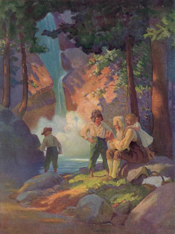 Illustration for Rip Van Winkle af after Newell Convers Wyeth