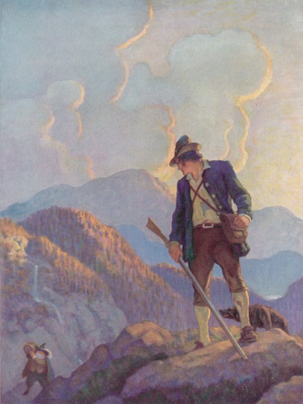 Illustration for Rip Van Winkle af after Newell Convers Wyeth