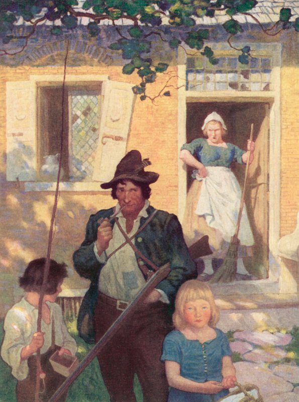 Illustration for Rip Van Winkle af after Newell Convers Wyeth