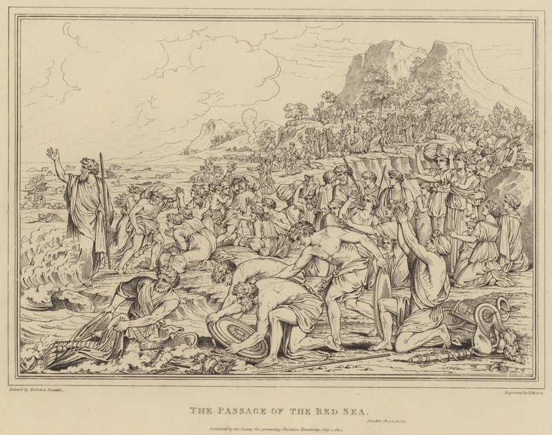Passagen af det Røde Hav, Anden Mosebog af after Nicolas Poussin