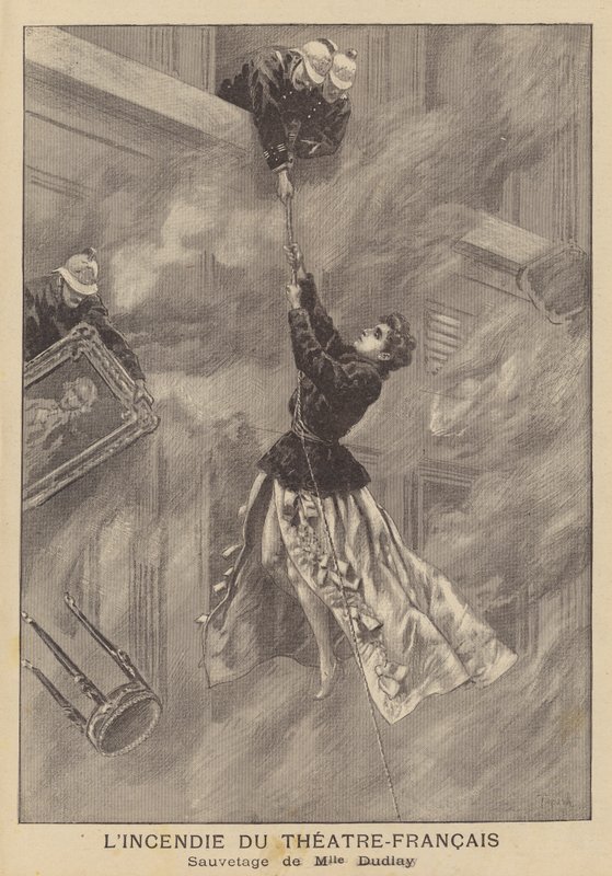 Brand i Theatre-Francais, Paris af after Oswaldo Tofani