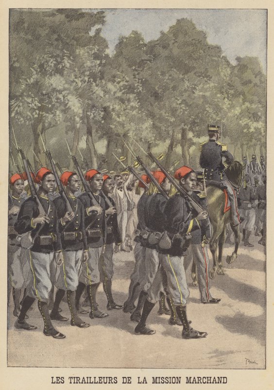 Franske koloniale tirailleurs fra Marchand-missionen af after Oswaldo Tofani