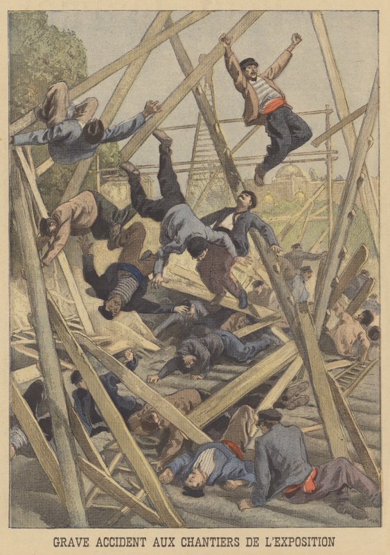 Alvorlig ulykke på stedet for verdensudstillingen i 1900 af after Oswaldo Tofani