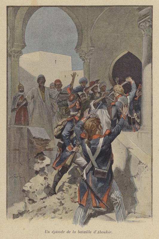 En episode under slaget ved Abukir, Egypten, 1799 af after Paris