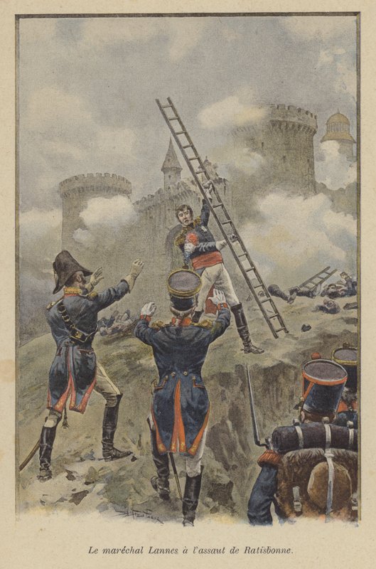 Marskal Lannes ved angrebet på Ratisbon, 1809 af after Paris