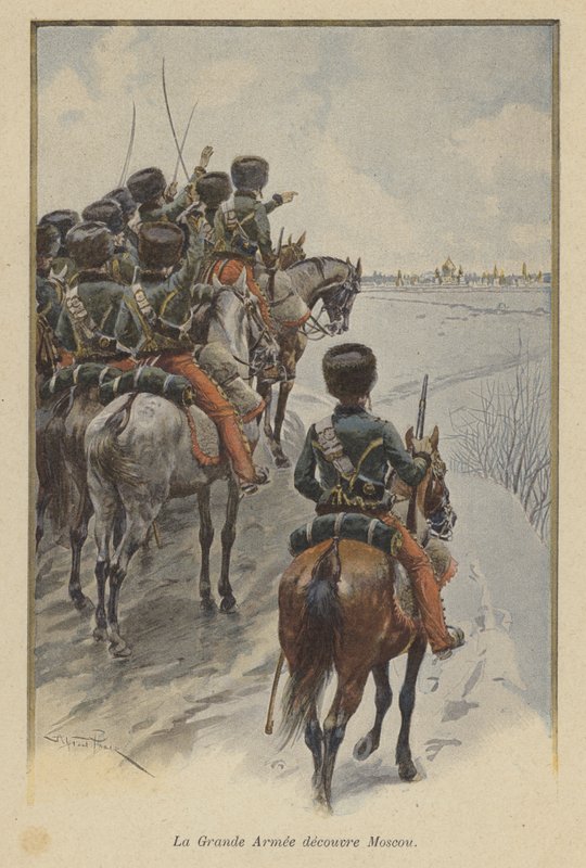 Napoleons Grande Armee ankommer før Moskva, 1812 af after Paris