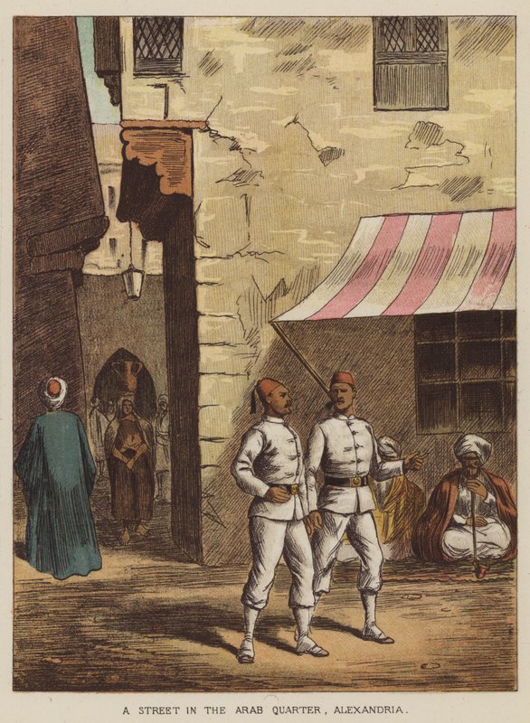 En gade i det arabiske kvarter, Alexandria af after Richard Simkin