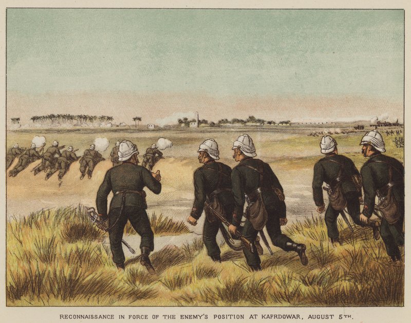 Rekognoscering i kraft af fjendens position ved Kafr Dawar, 5. august af after Richard Simkin