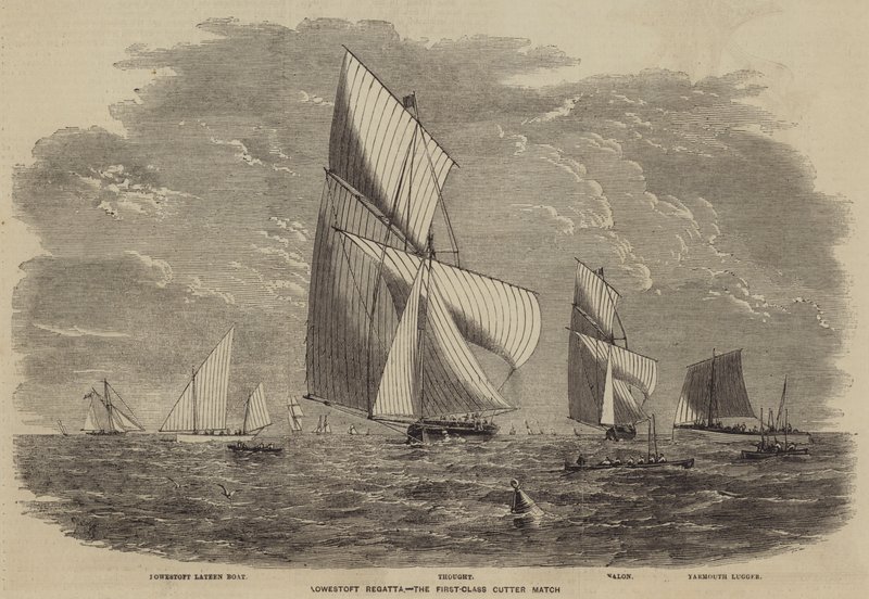 Lowestoft Regatta, første klasses kuttermatch af after Thomas Harrington Wilson