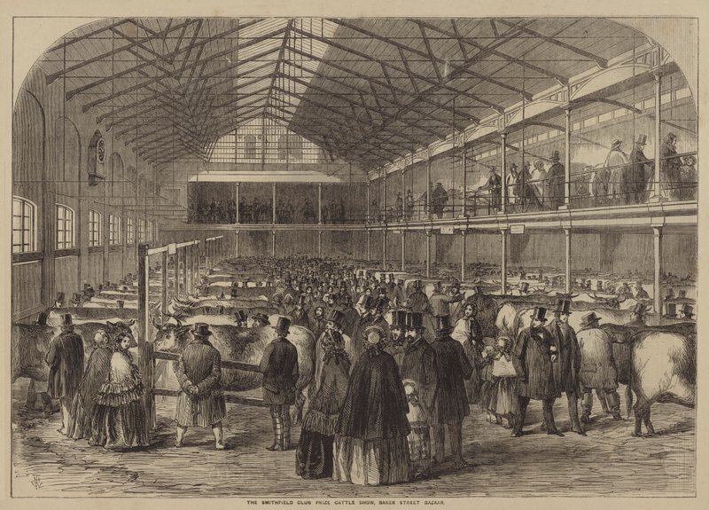 Smithfield Club Prize Cattle Show, Baker Street Bazaar af after Thomas Harrington Wilson