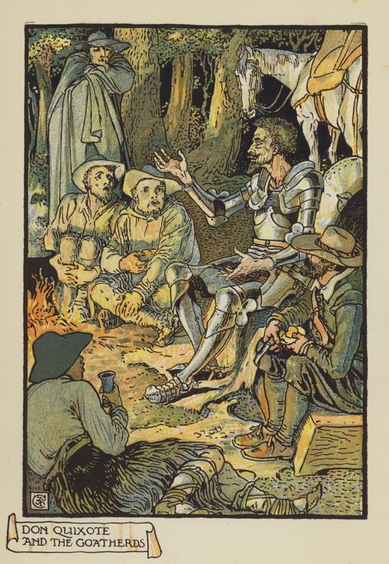 Don Quijote og gedehyrderne af after Walter Crane