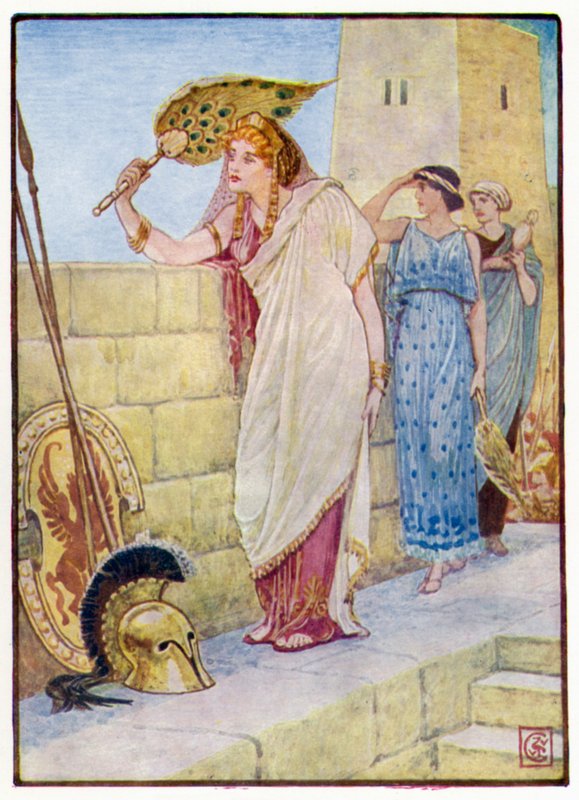 Ofte stod hun på Trojas mure af after Walter Crane