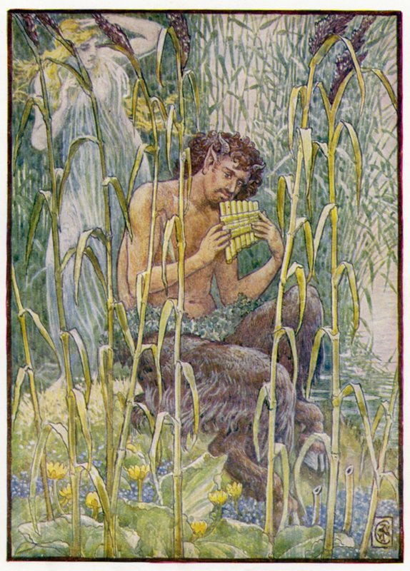 Sød, gennemtrængende sød var musikken fra Pans pipe af after Walter Crane