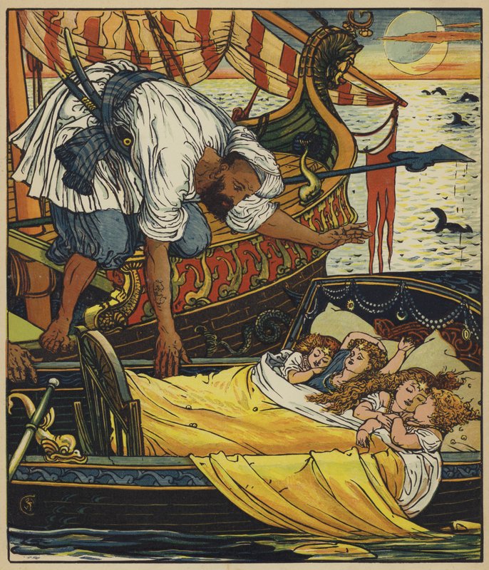 Corsairen redder børnene af after Walter Crane