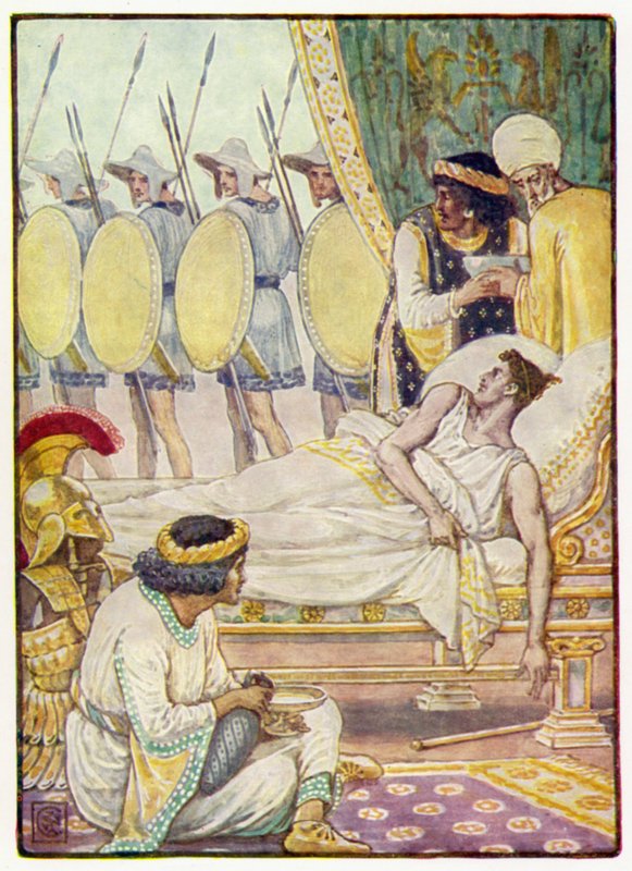 Med en indsats så han på dem, da de passerede af after Walter Crane