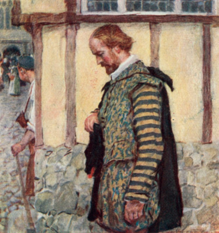 Shakespeare tager sin hat af, da han hører lyden af en forbipasserende klokke af after William Hatherell