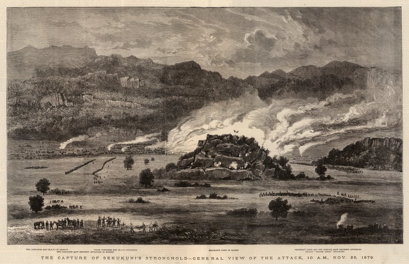 Indtagelsen af Sekukunis fæstning, generel oversigt over angrebet, kl. 10 om morgenen den 28. november 1879 af after William Henry James Boot