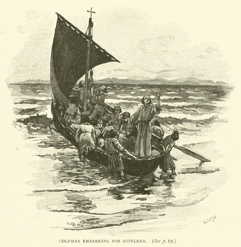 Columba på vej til Skotland af after William Henry Margetson