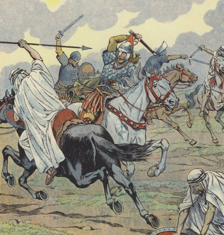 Charles Martel i slaget ved Poitiers, 732 af Onfray de Breville Job