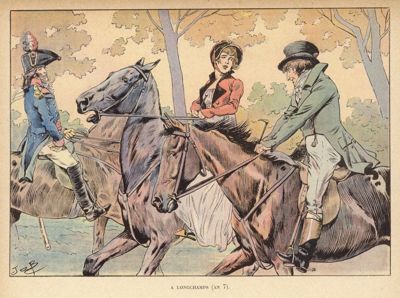Hos Longchamps (Årgang 7) (farve litho) af pseudonym for Onfray de Breville Jacques Job