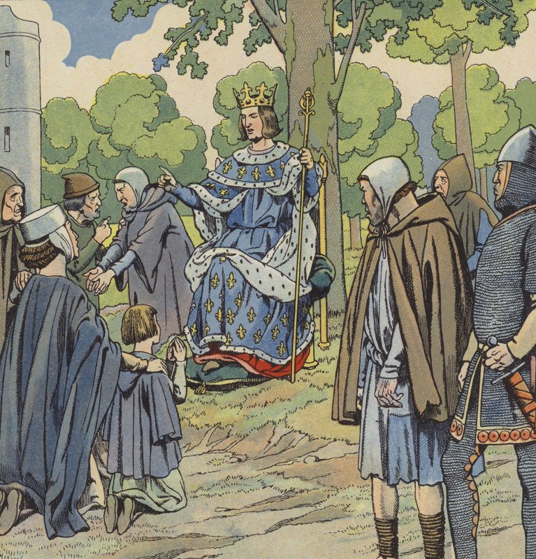 Kong Ludvig IX af Frankrig uddeler retfærdighed af pseudonym for Onfray de Breville Jacques Job