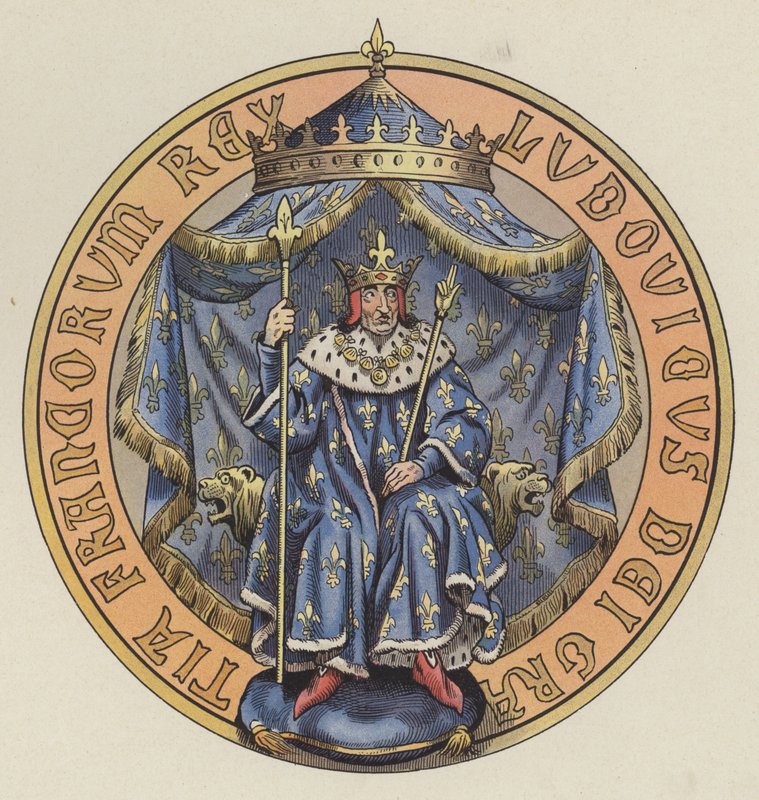 Louis XI, konge af Frankrig (farve litho) af pseudonym for Onfray de Breville Jacques Job