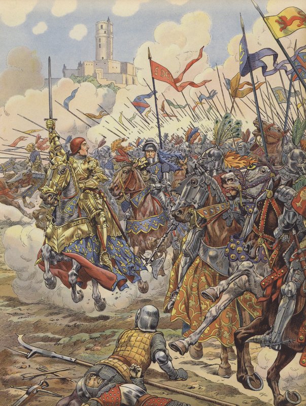 Ludvig XI af Frankrig førte sin hær ind i slaget ved Montlhery af pseudonym for Onfray de Breville Jacques Job