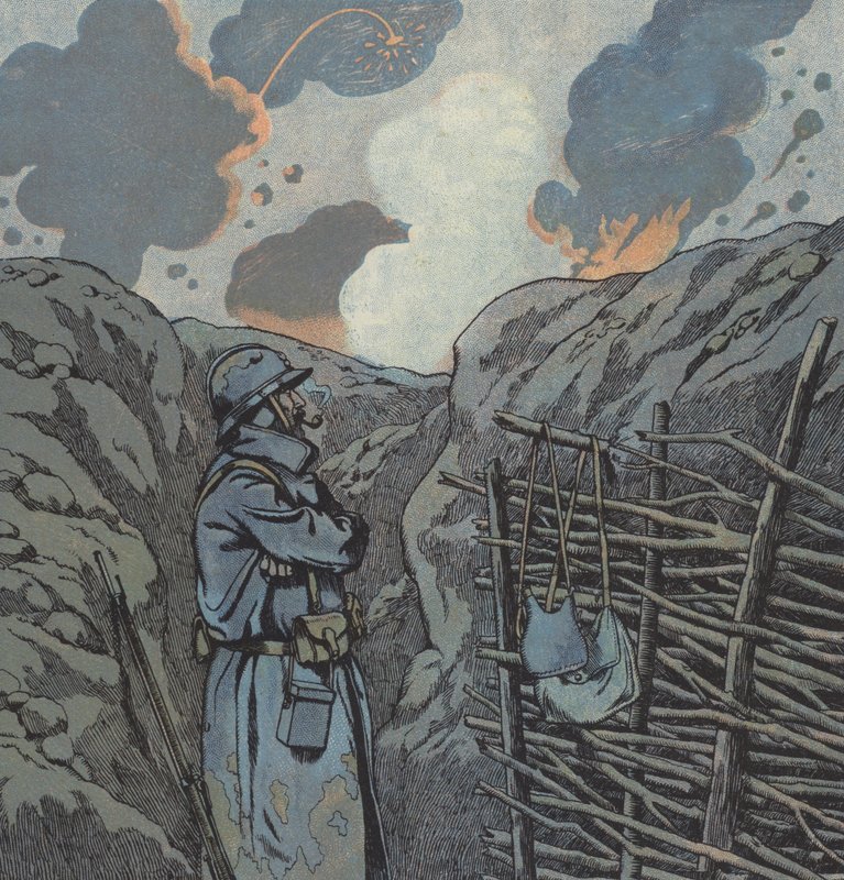 Den store krig 1914-1918 (farve litho) af pseudonym for Onfray de Breville Jacques Job