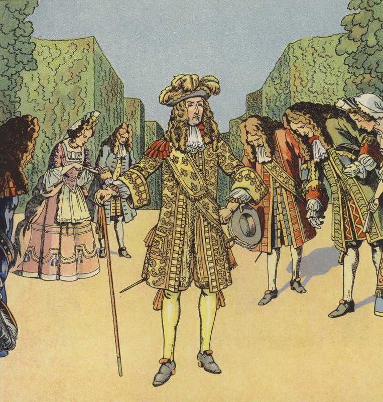 Solkongen, Ludvig XIV af Frankrig (farve litho) af pseudonym for Onfray de Breville Jacques Job