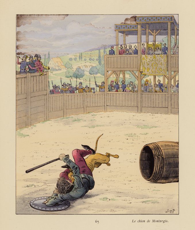 Hunden fra Montargis (farvelitografi) af pseudonym for Onfray de Breville Jacques Job