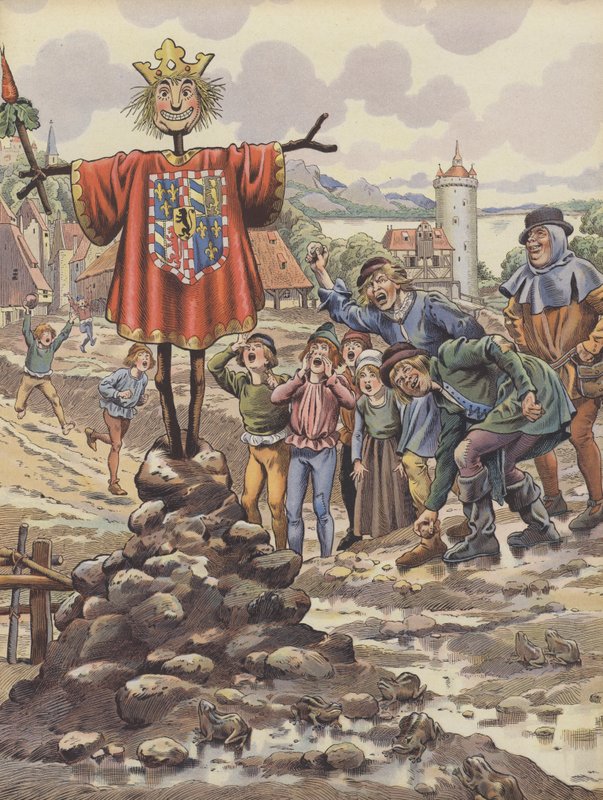 Befolkningen i Dinant håner et billede af Karl den Dristige, hertug af Bourgogne (farve litho) af pseudonym for Onfray de Breville Jacques Job