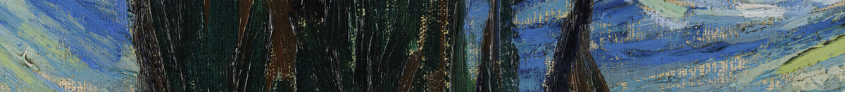Stjernenat (Vincent van Gogh), Detail: Dunkle Zypresse