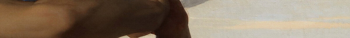 Falden engel, 1847. (Alexandre Cabanel), Detail: Verschränkte Hände und Arme