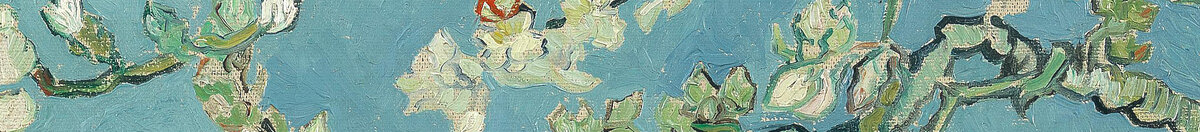 Mandeltræ i blomst (Vincent van Gogh), Detail: Blütenzweige oben Mitte