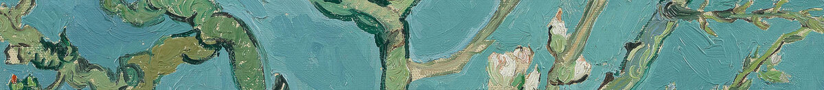 Mandeltræ i blomst (Vincent van Gogh), Detail: Astgabelung im Zentrum