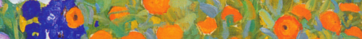 Bondehave (Gustav Klimt), Detail: Orangefarbenes Ringelblumenmeer