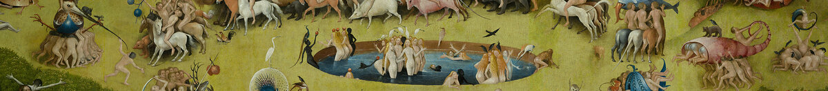 Lysternes have (Hieronymus Bosch), Detail: Reiterkarussell um den Frauenteich