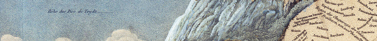 Planternes geografi i tropiske lande, en undersøgelse af Andesbjergene, tegnet af Schoenberger og Turpin, trykt af Langlois, Paris (Baron Friedrich Alexander von Humboldt), Detail: Gletscher und Bergflanke