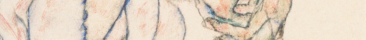 Siddende kvinde med løftet knæ (Egon Schiele), Detail: Verschränkte Hände