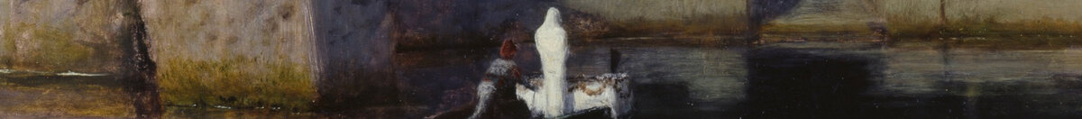 De dødes ø (Arnold Böcklin), Detail: Weiße Gestalt im Boot