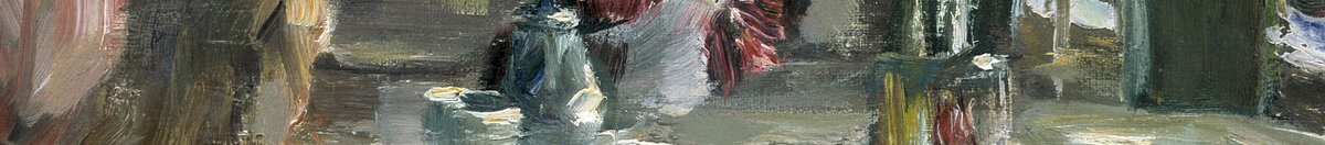 Terrassen ved restaurant Jacob i Nienstedten ved Elben (Max Liebermann), Detail: Gedeckter Tisch